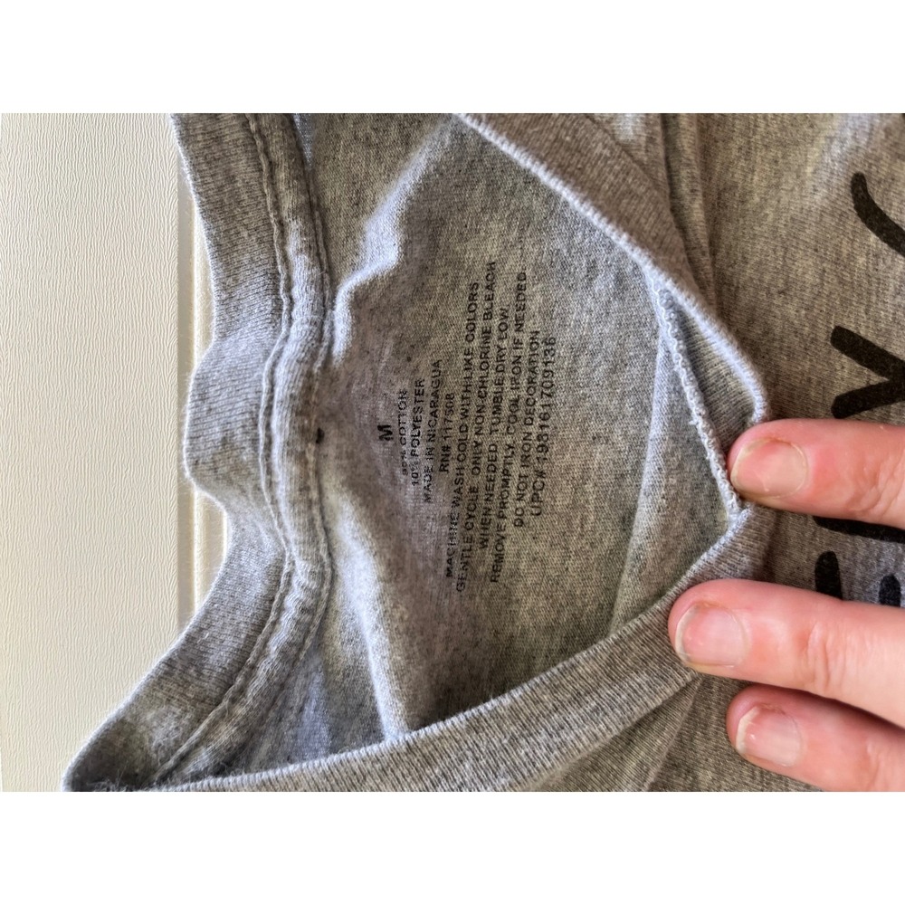 unisex Heather Gray Cotton Blend Short Sleeve Crew Neck T-Shirt Size M - Picture 4 of 4